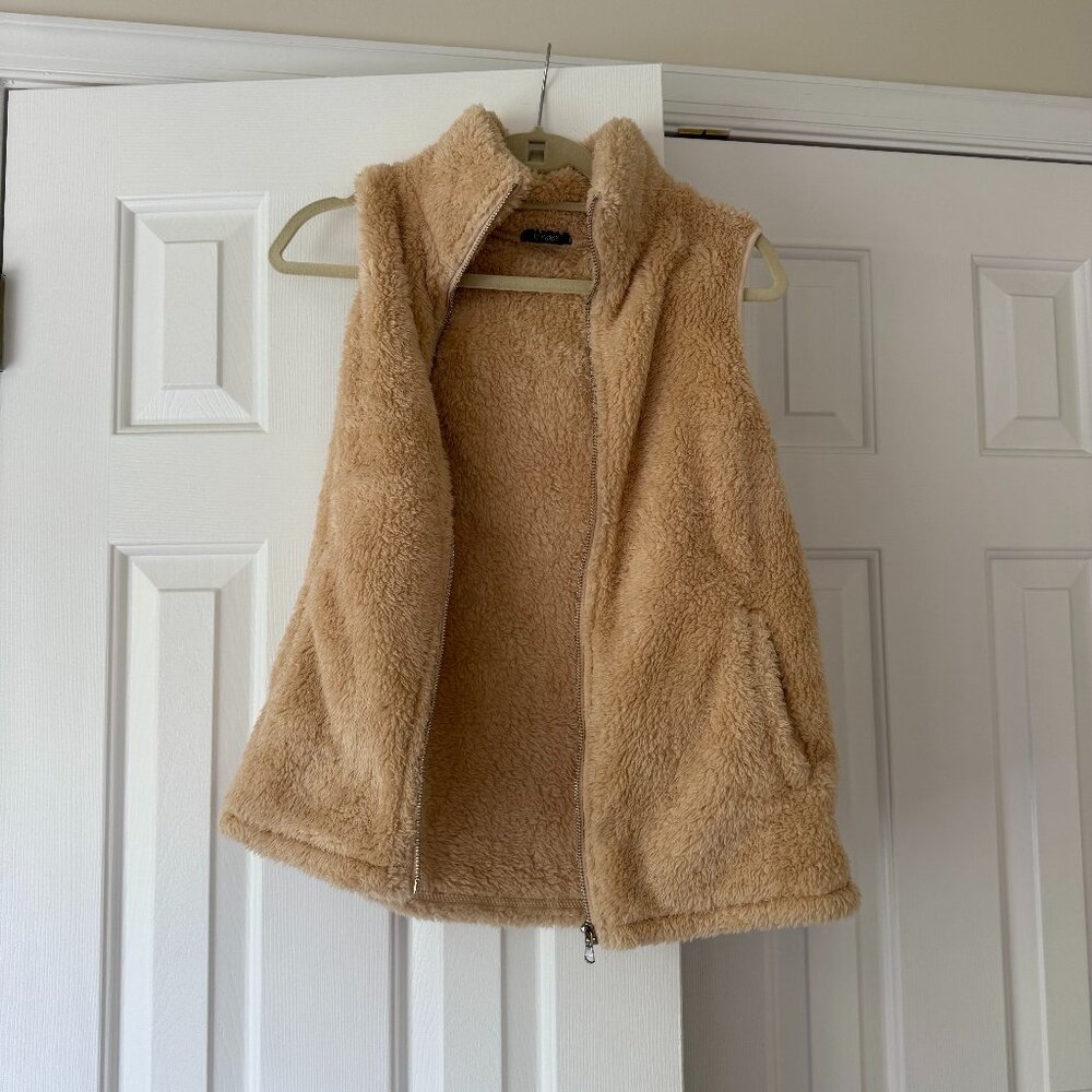 Tan Fur Vest - Size M